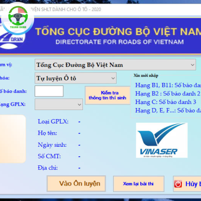 PHẦN MỀM THI THỬ LÝ THUYẾT A1_A2_B_C..